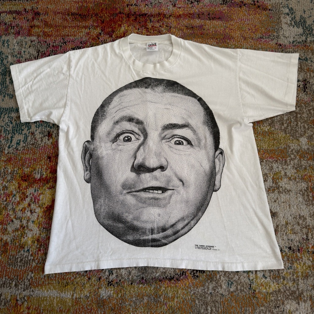 Vintage 1993 The Three Stooges Curly Stipple Graphic T-Shirt L
